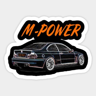 BM M3 E46 Side View M Power Sticker